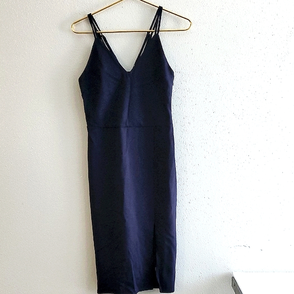 Socialite Navy Blue Spaghetti Strap Dress  Size Small